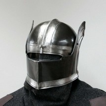 18GA Steel Blackened Medieval Dark knight Sallet Helmet Medieval German Sallet - $158.65