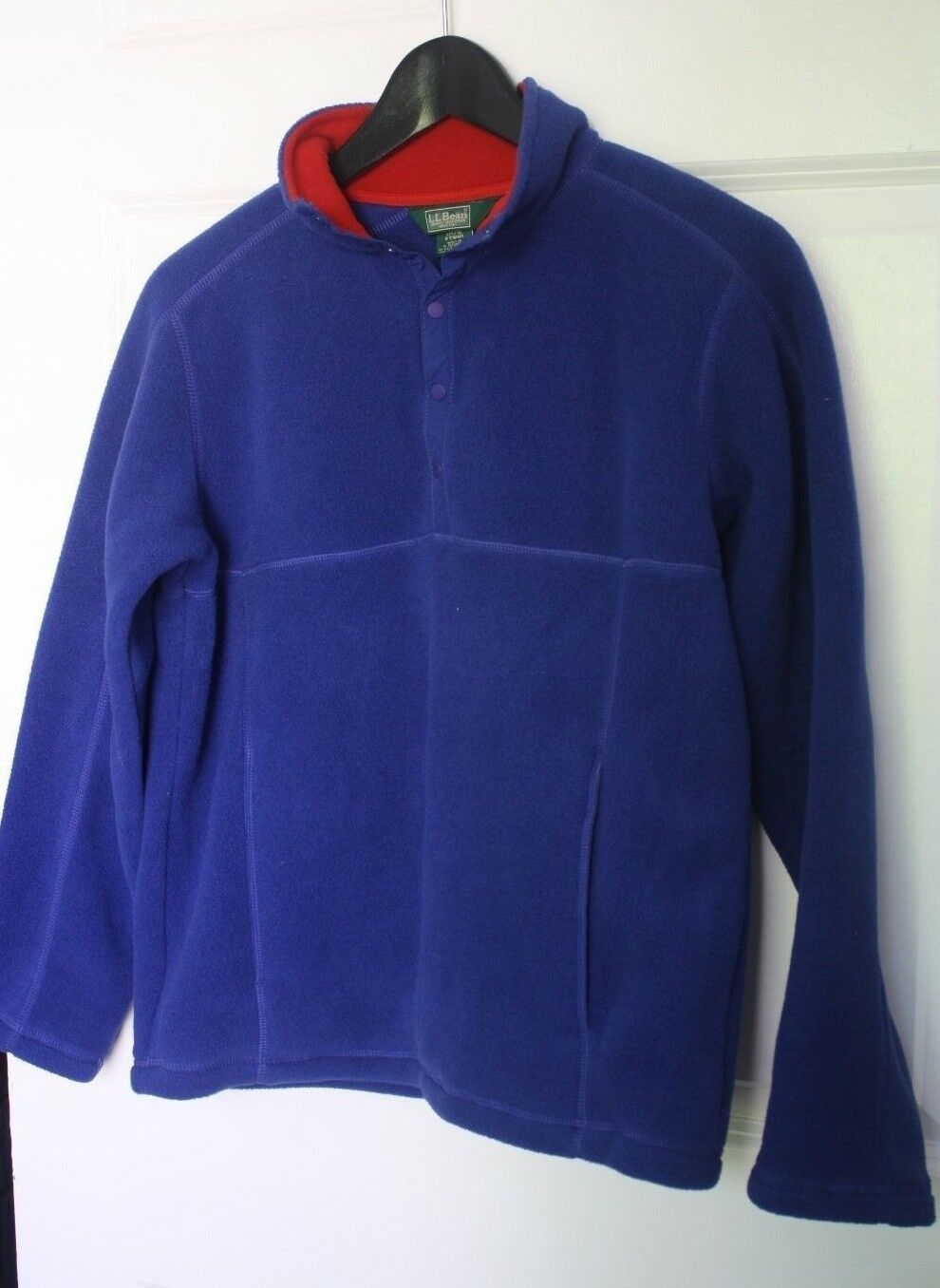 NWOT LL Bean Kids  L 14-16 Classic Polartec Blue Fleece Half Snap Pullover - £19.42 GBP