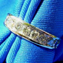 Earth mined Diamond Deco Wedding Band Half Eternity Anniversary Ring 14k... - $1,583.01