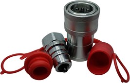 1-Set 1&quot; Ag Iso5675 Carbon Steel Hydraulic Quick Disconnect, Set W/Dust Cap - $51.99