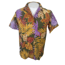 Rapport vintage Women Hawaiian  button shirt sz 10 floral aloha luau tropical - £17.89 GBP