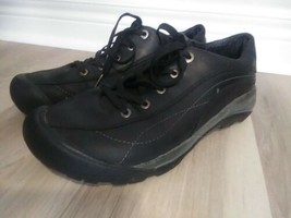 Keen Womens 9 Black Leather Presidio Oxford Walking Hiking Shoes WW - $26.11