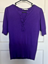 Fashion Avenue Women's Purple V-Neck Sweater Size M - $18.10