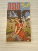 1966 Oslo Norway Map Sas Airline Shell Gas Station Locations - £8.97 GBP