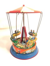 Blomer Schuler B&amp;S Vintage Tin Litho Spin Carnival Rocket Ride Made In W... - $79.19