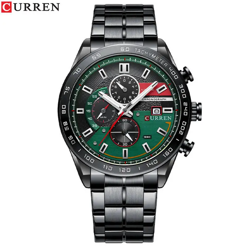 CURREN 8410 Watches Men Fashion Sports Quartz Wristwatches Male Stainles... - £132.64 GBP