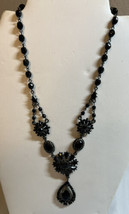 GRAZIANO ~ Midnight In Paris Black Beaded Gothic Or Victorian Necklace - £31.10 GBP