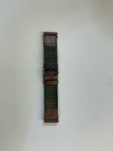 Speidel Express 19mm Olive Green Fabric &amp; Brown Leather Watch Band - £13.28 GBP