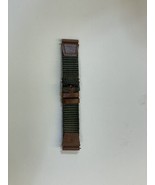 Speidel Express 19mm Olive Green Fabric &amp; Brown Leather Watch Band - £13.24 GBP