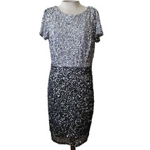 Sequined Short Sleeve Cocktail Dress Size 14 - £58.72 GBP