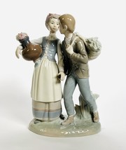 Rare Lladro Spain Porcelain Figurine, Couple Man and Woman Vase and Basket - £248.52 GBP