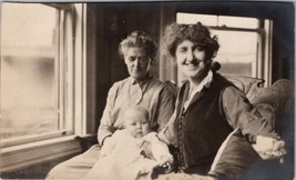 RPPC  Two Old Women and Baby Emma Mother &amp; Evelyn c1908 Postcard Y9 - £5.55 GBP