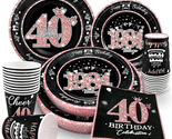 40Th Birthday Decorations Rose Gold, Service for 30, Vintage 40Th Birthd... - $38.44