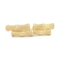 Authenticity Guarantee 
Vintage 1960&#39;s Textured Bamboo Cufflinks 14K Yellow G... - £1,115.10 GBP