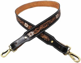 1 1/2&quot; Wide Western Handcrafted White Flower Painted Floral Tooled Full-... - $39.59