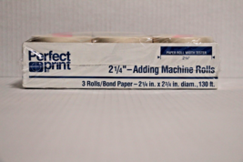 Adding Machine Paper Three Rolls  Perfect Print - 2 1/4&quot; x 2 3/4 &quot; x 130&#39; - £11.38 GBP