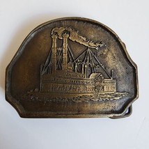 Vintage Solid Brass Boat Steam Riverboat Ship Belt Buckle Collectible - £11.03 GBP