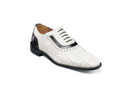 Stacy Adams Riccardi Plain Toe Oxford Shoes Animal Print Black w/White 25575-111 - £83.90 GBP