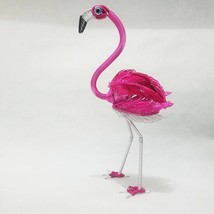 Pink flamingo statue, Wire art sculpture decor, Bird figurines ornament, Red  - £43.26 GBP