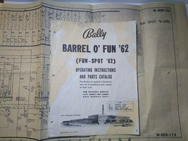 Barrel O Fun 62 Fun Spot Bingo Pinball Machine Manual &amp; Schematic Diagram Bally  - £32.55 GBP