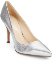 New Nine West Silver Leather Pumps Size 8.5 M $89 - £45.32 GBP