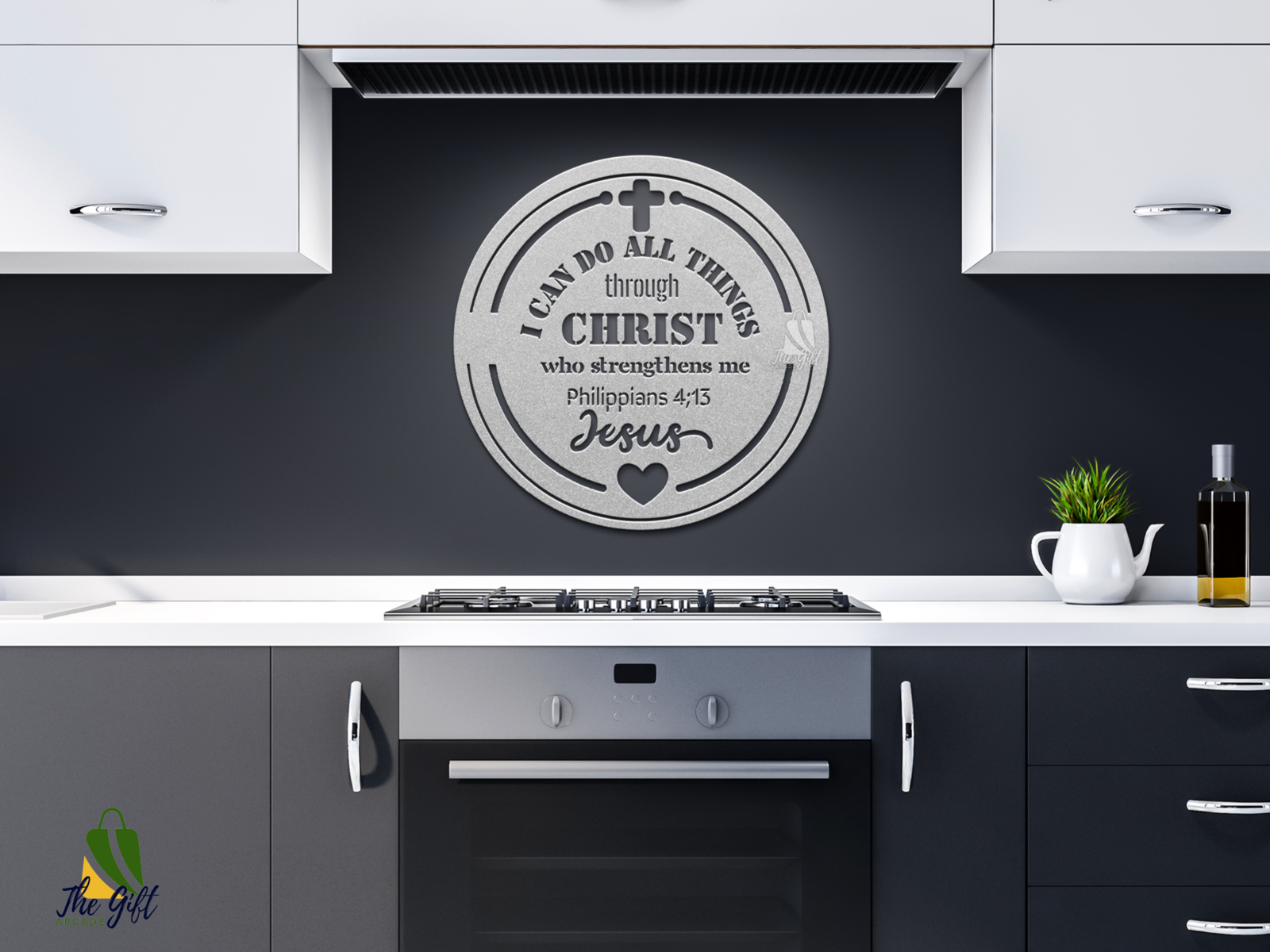 Custom Round Bible Verse Metal Wall  Art - I Can Do All Things Through Christ