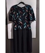 LIZZY &amp; JOHNNY by Lucero Women’s Pleated Dress Size 14 Black 3/4 Sleeve  - $95.00