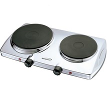 Brentwood Electric 1440W Double Hotplate in Chrome - £68.17 GBP