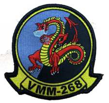 4&quot; Marine Corps VMM-268 Red Dragons Mask Hook &amp; Loop Embroidered Patch - £24.12 GBP