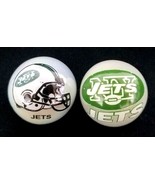 2 Vintage New York Jets White 1&quot; Glass Marble - $301.06 MXN