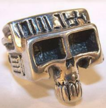 Deluxe Skull Silver Biker Ring BR214 Mens Rings Scull Head Jewelry Skeleton Head - £9.76 GBP