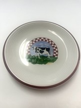 Fannie’s Farm Salad Plate 8” Century Stoneware Black &amp; White Dairy Cow - £7.88 GBP