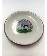 Fannie’s Farm Salad Plate 8” Century Stoneware Black &amp; White Dairy Cow - £7.90 GBP