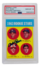 Pete Rose Signed Reprint 1963 Topps Rookie Stars #537 reprint Card PSA/DNA - $96.02