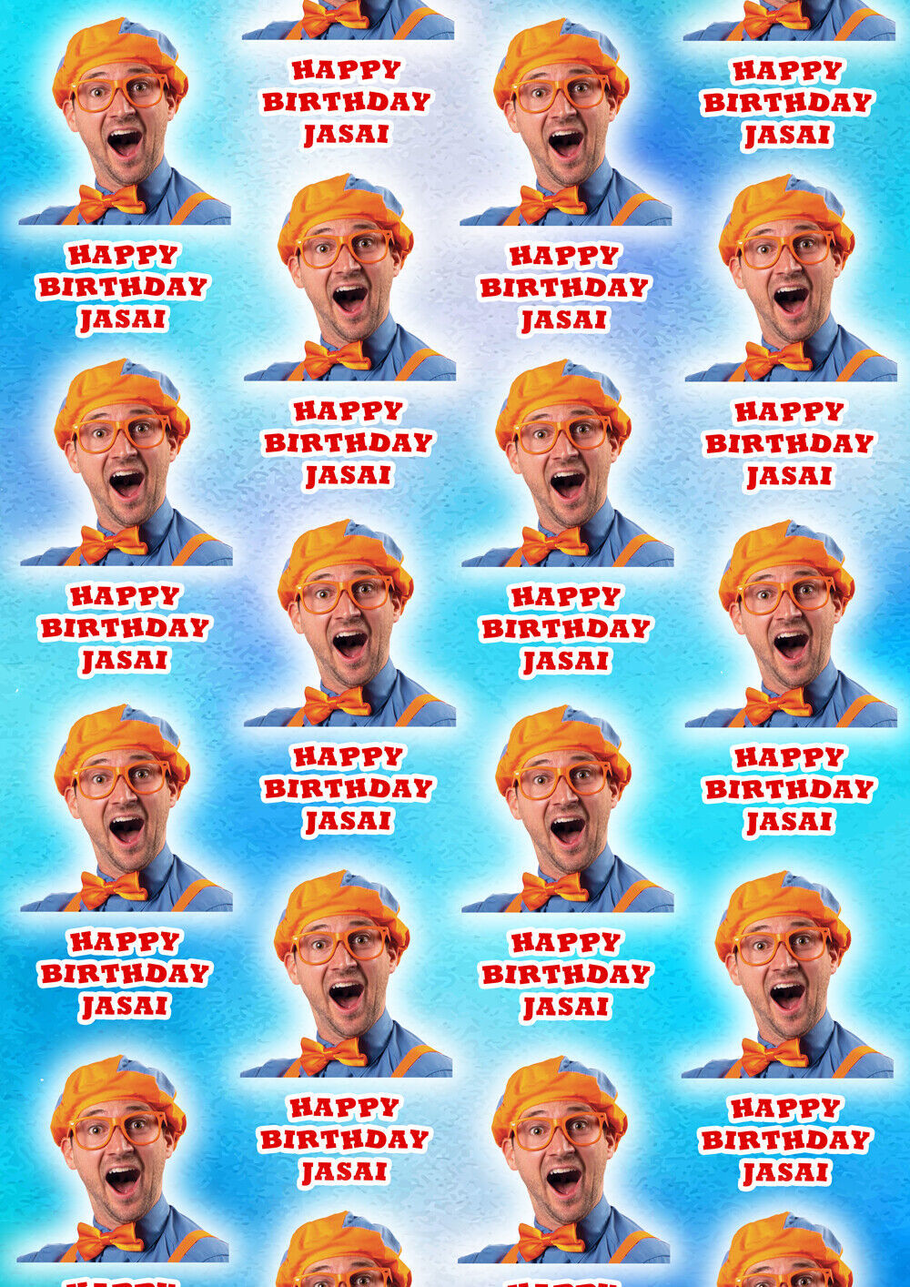 BLIPPI Personalised Birthday Gift Wrap - Blippi Personalised Wrapping Pa... - $4.89