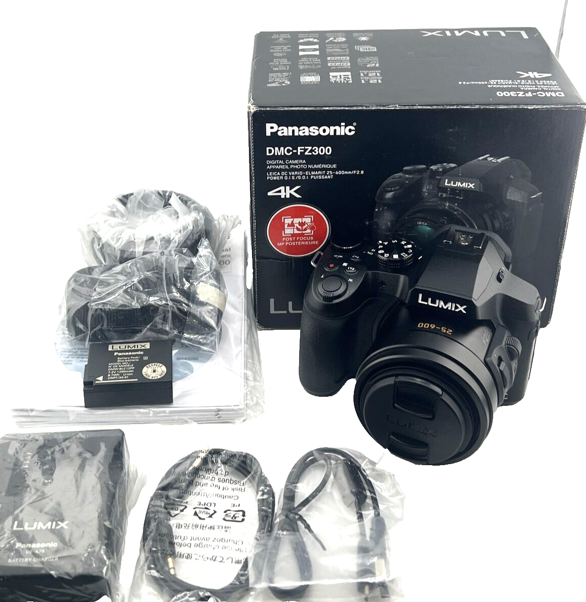 Panasonic LUMIX DMC FZ300 12.1MP Digital SLR Camera Leica HD 4K WiFi Mint IOB - $434.46