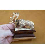 moose-24 brown Moose Elk bull running shed ANTLER figurine Bali detailed... - $69.42