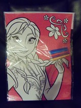 Disney Frozen Anna Glitter Coloring Sheet with 5 Markers NEW HTF - £10.64 GBP
