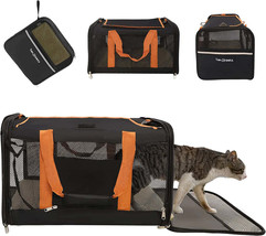 Pet Carrier Foldable Airline Approved with Safety Strap, Black - £42.85 GBP