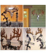 HSeeds Metal Deer Skull Bow Holder Hunting Archery Cabin Decor - $46.13