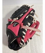 Black Pink Rawlings 9 1/2&quot; Baseball Softball Glove PL95PB Girls Basket W... - £6.38 GBP