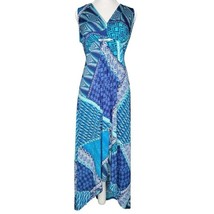 NWT Chico&#39;s Size US M/8  Blue Multi-Color Sleeveless Summer Maxi Dress - £31.45 GBP