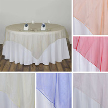 10 Pcs Sheer Organza 90X90&quot;&quot; Square Table Overlays Wedding Party Catering Topper - £88.94 GBP