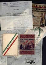 1951 - 7 ITEMS trip to MEXICO, GUATAMALA Tourist GUIDE BOOK  letters map... - $24.70
