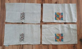 Pottery Barn Set of Four LINEN Kitchen Tea Towels LOVE LOVE LOVE NWOT #M87 - $39.00