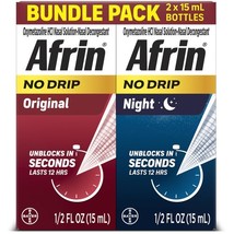 Afrin No Drip Original + Night Nasal *04/2026*Mist Bundle Pack, Non-Drowsy, - €13,61 EUR