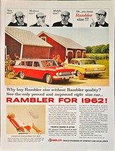 RAMBLER FOR 1962 - World Standard - Compact Car - 1961 Vintage Print Ad - $196.48 MXN