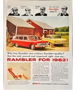 RAMBLER FOR 1962 - World Standard - Compact Car - 1961 Vintage Print Ad - $14.15 CAD