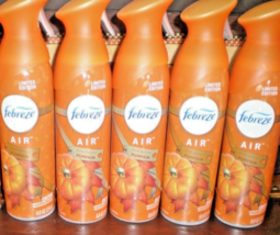 (5) Febreze Air Fresh Harvest Pumpkin Air Refresher Spray 8.8 Oz. Each B... - $22.81