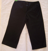 New York &amp; Co Black Capri Cropped Cotton Pants Misses Size 8 Cotton - £12.04 GBP